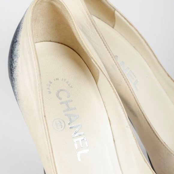 Chanel Beige Ombre CC Platform Pumps - Picture 9 of 9